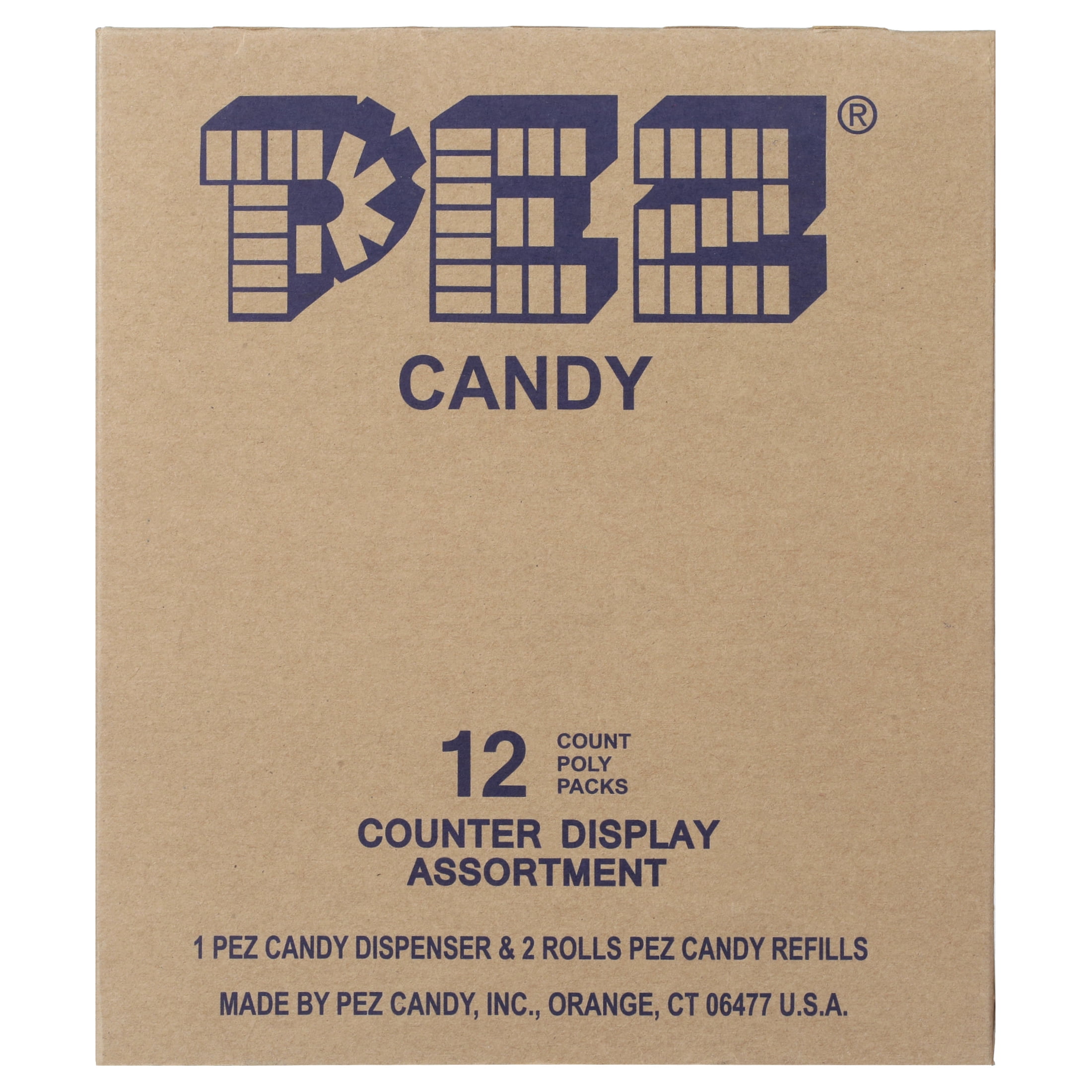 PEZ Candy Justice League Assortment, 1 Candy Dispenser Plus 2 Rolls Assorted Fruit Candy, 6.96 oz, Box of 12