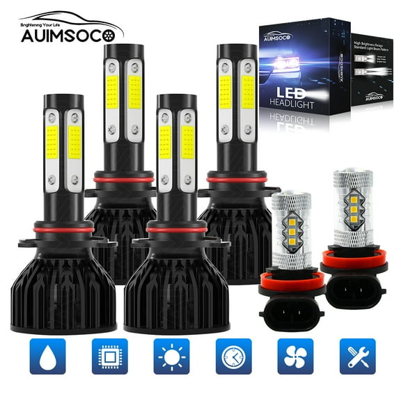 For Chrysler Sebring 2007 2008 2009 High/Low Fog Lights Combo Led Headlight Super Bright White Bulbs 6000k 9005 9006 H11 Pack of 6 8000LM Kits 50000 Hours Lifespan Canbus No Error