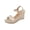 Beige, variant on ShiShine Women Espadrilles Wedge Sandals with Ankle Strap Comfortable Heels Open Toe Buckle Casual Summer Shoes