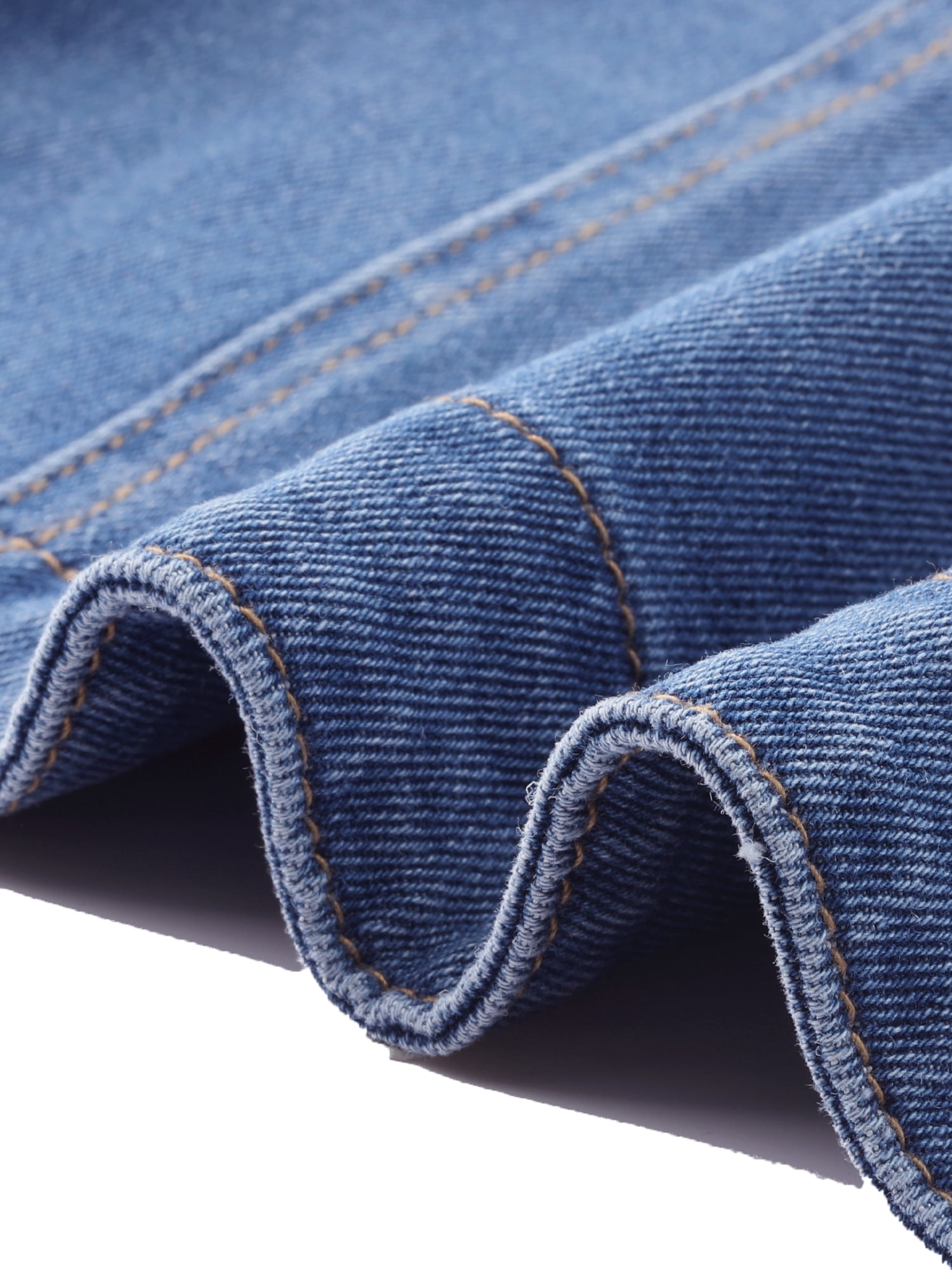 DARING DIVA Women's Denim Jacket Collared Long Sleeve Crop Jean Jackets M Blue