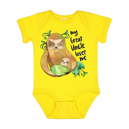 

Inktastic My Great Uncle Loves Me Cute Sloth and Baby Gift Baby Boy or Baby Girl Bodysuit