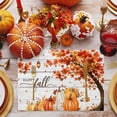 thumbnail image 3 of Happy Fall Placemats Set of 2, Maple Tree Orange Pumpkins Thanksgiving Wood Washable Wipeable Table Mats for Dining Tables, Indoor Outdoor Kitchen Place Mats for Holiday Party Table Decor, 3 of 9