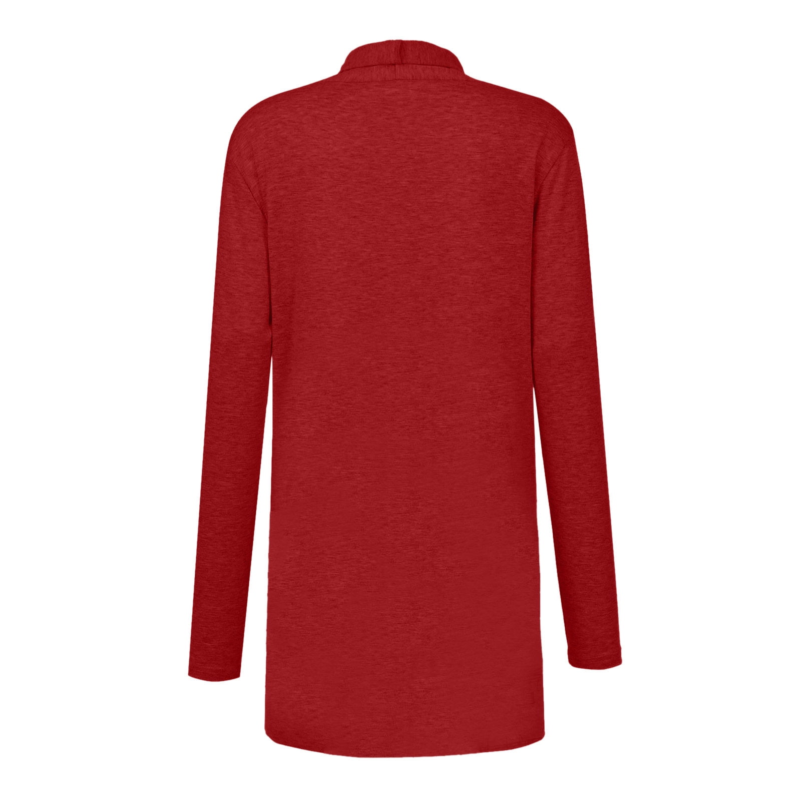 HUANGGUOSHU Women's Retro Cardigan Shawl With Tassels - Open Front Scarf Wrap (Red, Medium) - View #2