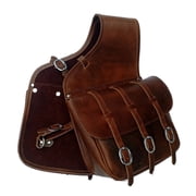 Western Horse Saddle Bag Handmade Leather Double Sided- Trail Riding Gear