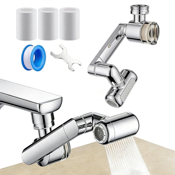1080° Rotating Faucet Extender with Upward Facial Mist, 4 Water Modes & Built-In Filter, Swivel Aerator for Hair Washing