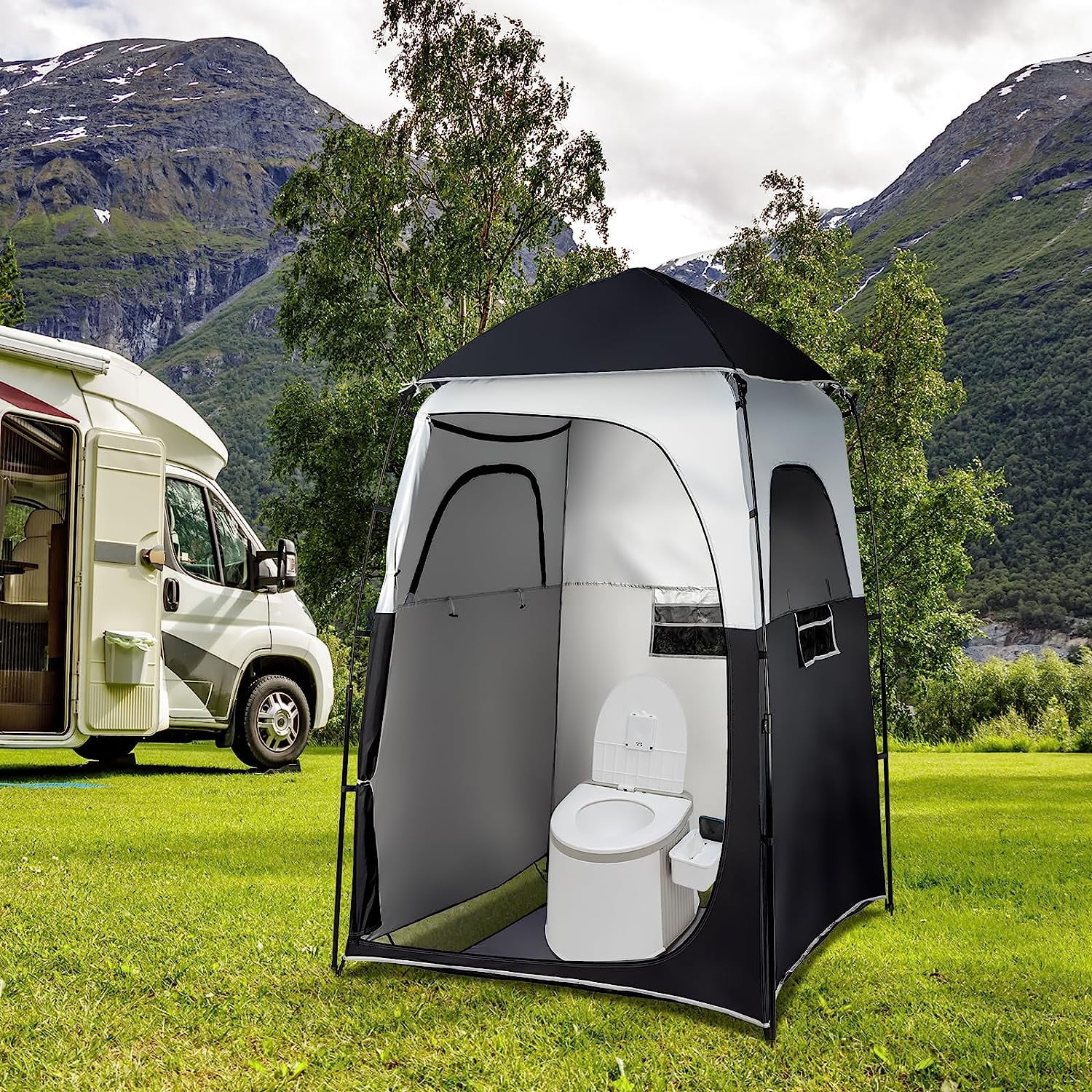 VINGLI Shower Tent with Mesh Floor and Carrying Bag