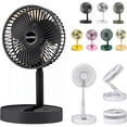 thumbnail image 1 of Telescopic Folding Fan - 2024 New Portable USB Rechargeable Collapsible Desk Fan 360 Degree Rotation Cooler for Home, 1 of 5