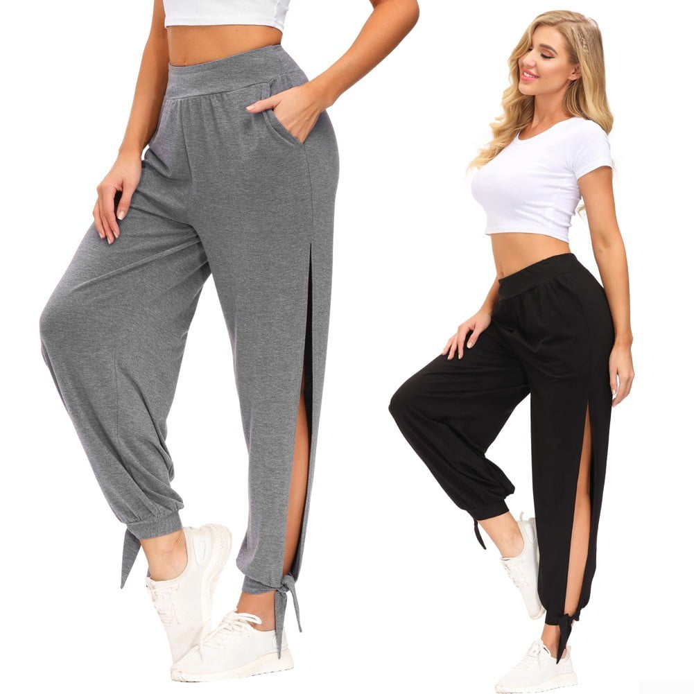 Zexxxy Long Yoga Pants for Women High Waist Yoga Pants Inner Pocket Yoga Pants Grey Size X-Large 