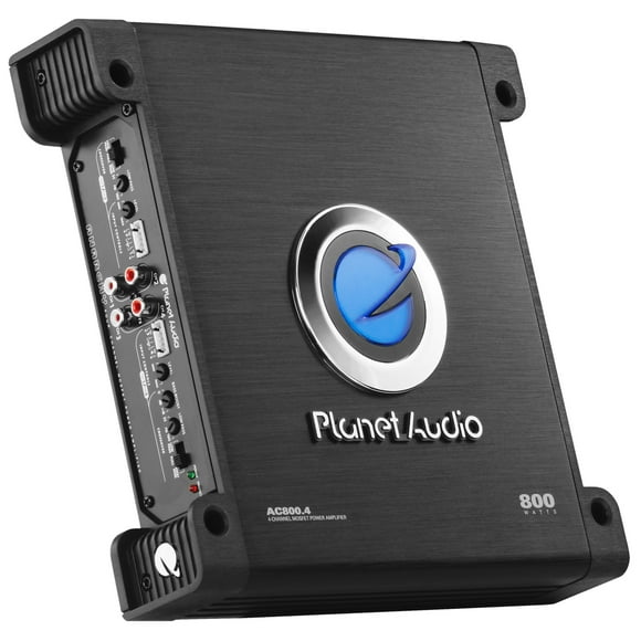 Planet Audio AC800.4 Anarchy Series Car Audio Amplifier - 800 High Output, 4 Channel, Class A/B, High/Low Level Inputs, High/Low Pass Crossover, Bridgeable, Full Range, For Stereo and Subwoofer