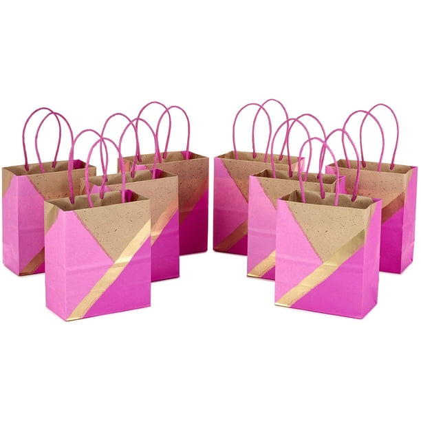 Bolsas de regalo Hallmark paquete de 8 15x17x8 cm rosa kraft
