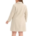 thumbnail image 3 of Agnes Orinda Women's Plus Size Coats Peter Pan Collar Single Breasted With Pockets Trench Winter Long Peacoat 3X Beige, 3 of 6