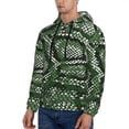 thumbnail image 3 of Lsque Green Snakeskin Pattern Casual Men's Hoodie,Hooded Sweatshirt with Kangaroo Pocket,Pullover Hoodie-4X-Large, 3 of 7