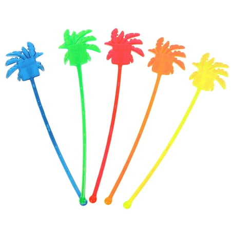 

50pcs Colorful Stirring Stick Drink Muddler Plastic Beverage Stirrer Swizzle Stick Coconut Tree Shape for Bar Restaurant (Assorted Color)