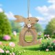 thumbnail image 4 of Colgante festivo de Pascua con forma de corazón y conejo de madera, 4 of 5