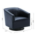 thumbnail image 3 of Comfort Pointe Gaven Midnight Blue Faux Leather Wood Base Swivel Accent Chair, 3 of 7