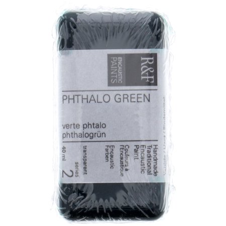 UPC: 0836943000247 | R&F Handmade Paints Encaustic Paint Cake  40ml  Pthalo Green