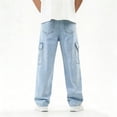thumbnail image 4 of Kids Jeans for Girls Elastic Flared Pants Full Length Solid Color, 4 of 8
