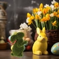 thumbnail image 2 of Conejo de Pascua artificial de musgo, figura decorativa de conejo de Pascua, decoración de Pascua, 2 of 8