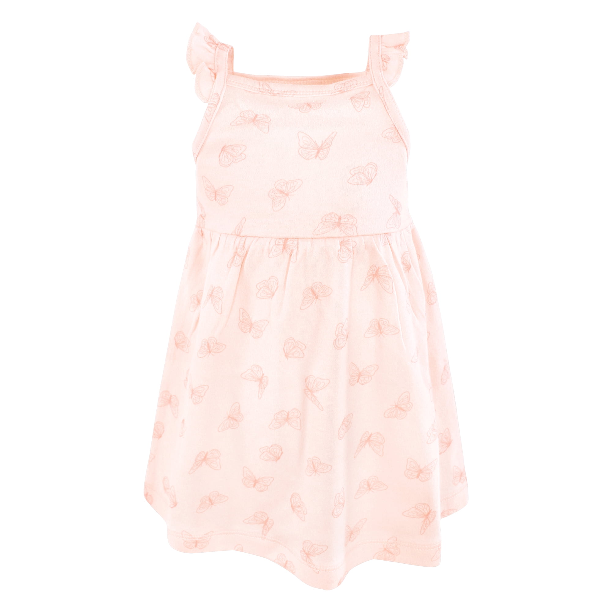 Hudson Baby Girls Cotton Dresses, Soft Butterfly Floral, 3-6 Months