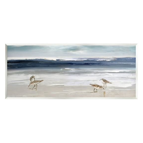 Stupell Industries Sandpipers Grazing Sea Shore Painting Unframed Art Print Wall Art, Design by Sally Swatland