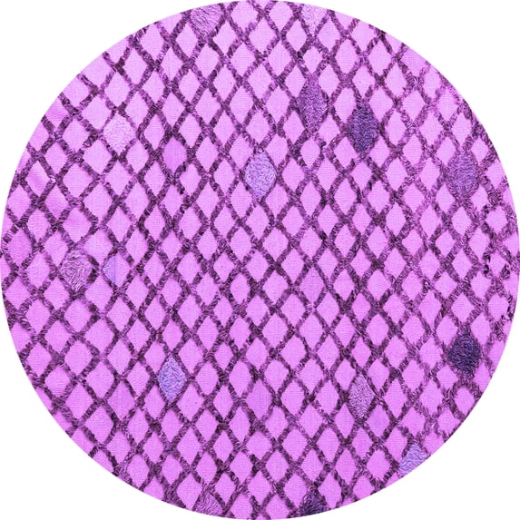 Ahgly Company Indoor Round Solid Purple Modern Area Rugs, 7' Round