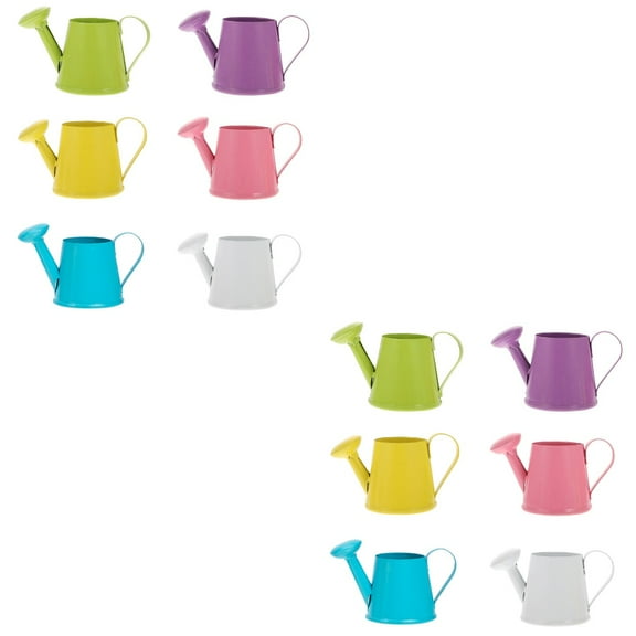 FUEENIRVA Small Metal Watering Can - Assorted Colors, Iron, Chic, for Decoration 12Pcs