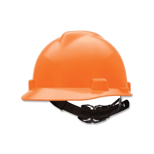 MSA V-Gard Cap Style Hard Hats with One Touch Suspensions Hi Viz Orange