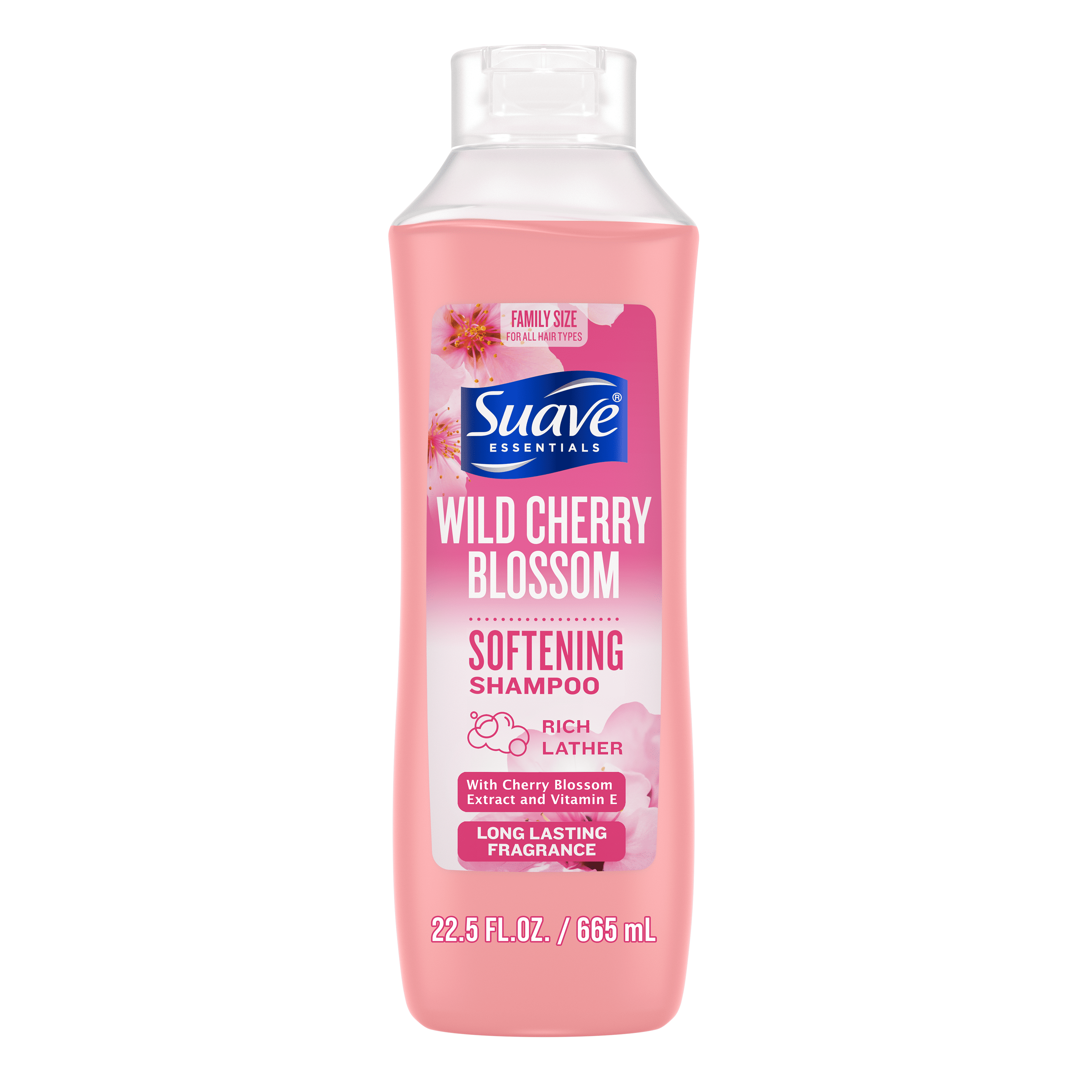 (2 pack) Suave Essentials Softening Shampoo, Wild Cherry Blossom, 22.5 fl oz