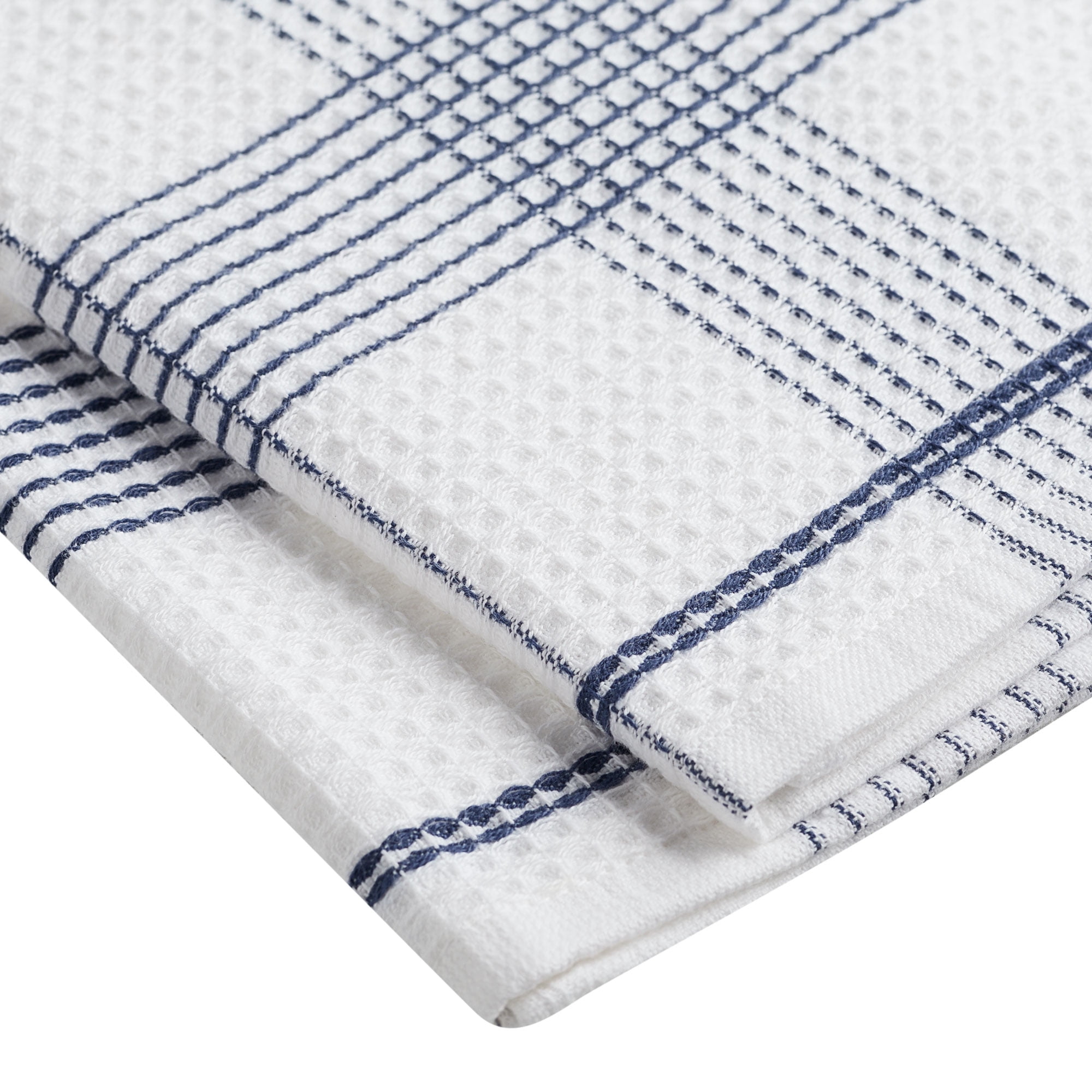Kitinjoy 100% Cotton Waffle Weave Kitchen Towels, 4-Pack Super