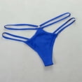 thumbnail image 5 of VONCOS Seamless Thong for Women Double Strap Low Rise Panties No Show Underwear with Metal Ring Soft Stretchy Lingerie Blue S-XL,Size S, 5 of 5