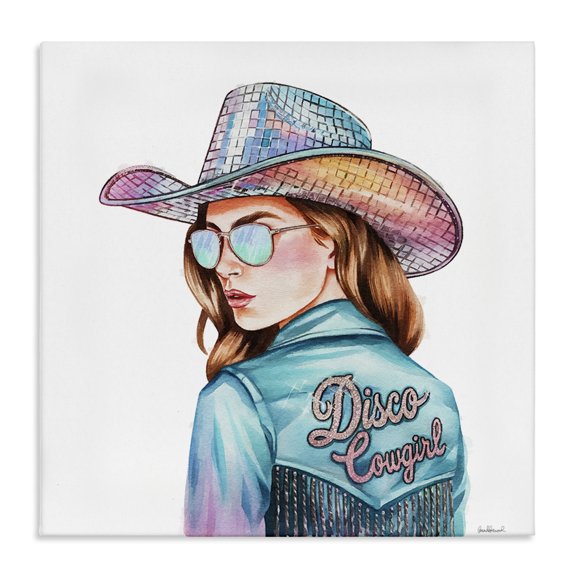 Stupell Industries Art Deco Disco Cowgirl Portrait Canvas Art, 17 x 17, by Amanda Greenwood