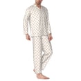 thumbnail image 2 of Sikiie Minimalist Crosshatch Dots Mens Pajama Set, Soft Warm Long Sleeve Sleepwear, Cozy Button-Down Pjs for Men-Medium, 2 of 7