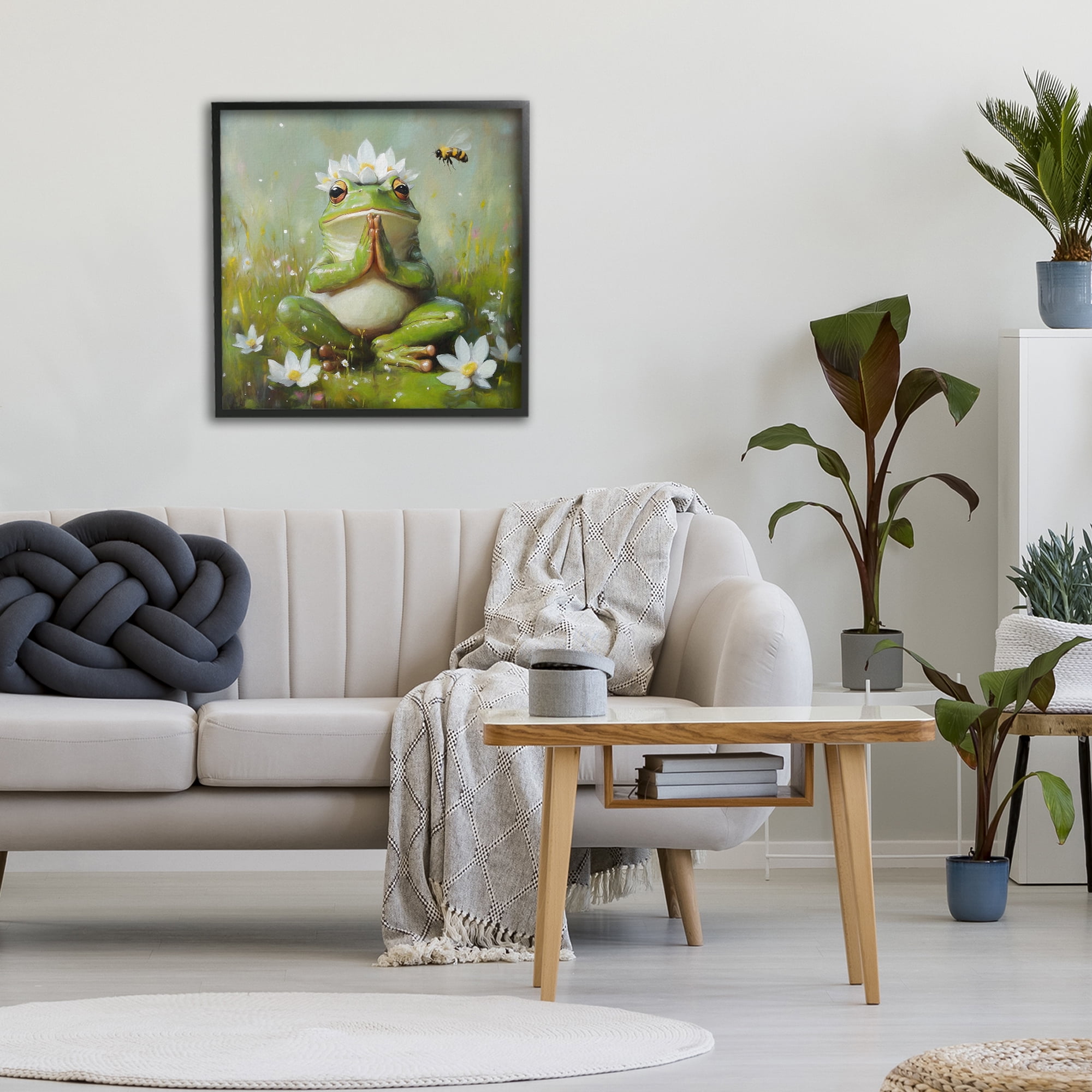 Stupell Industries Buddha Bullfrog Meditation Black Framed Giclee Art, design by Tina LeCour