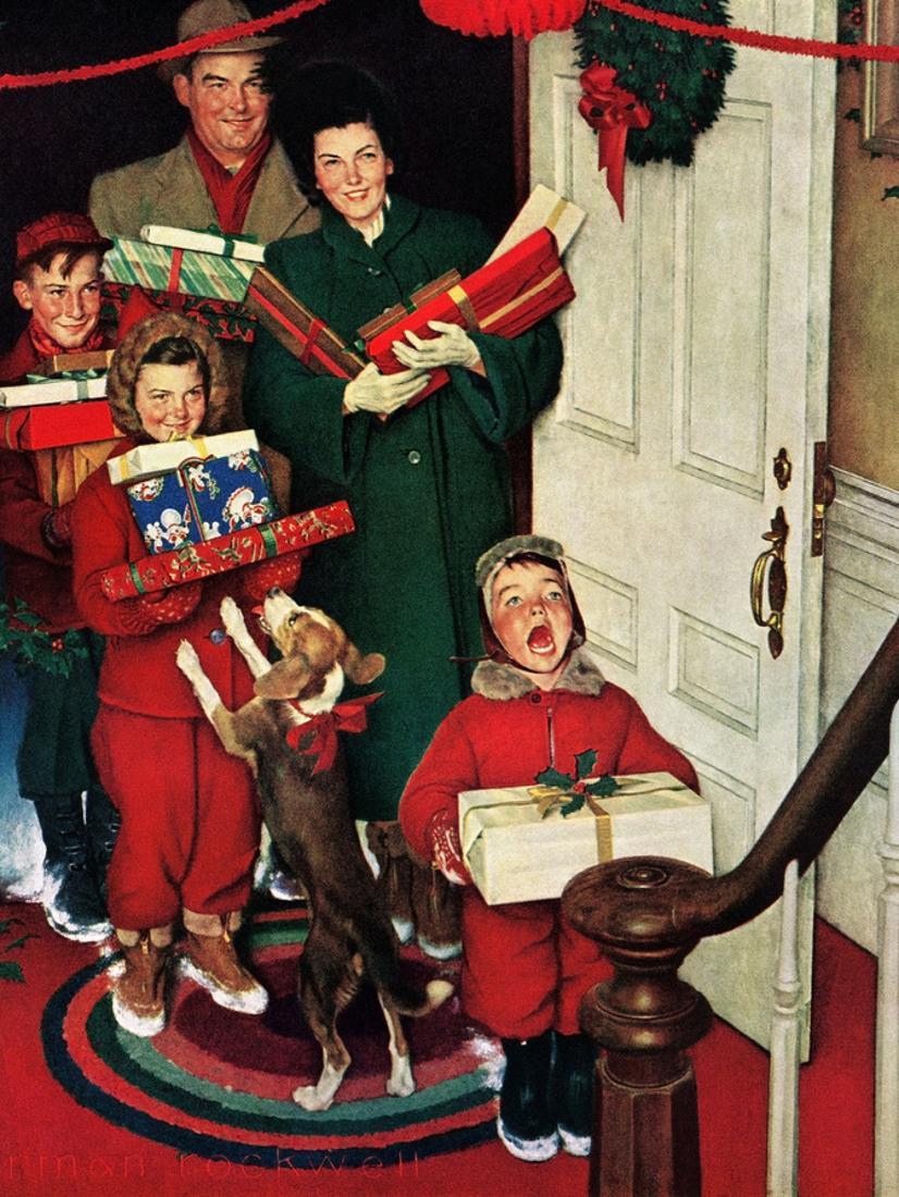 "Merry Christmas, Grandma!" Figurative Family Art Print Wall Art By Norman Rockwell - Walmart 