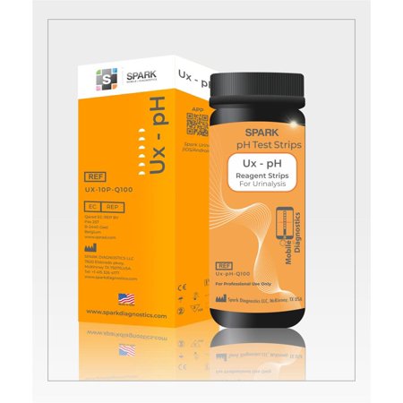 Urine or Saliva pH Test Strips with Mobile App Reader UX-pH [Scan & Read Technology] by Spark Diagnostics USA