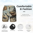 thumbnail image 5 of Lsque Mens Swim Trunks Wood Grain Shark Pattern - Bathing Suit Compression Liner - Beach Swim Shorts Swimwear - (S-3XL) - Stretch Quick Dry -Medium, 5 of 9