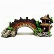 Aquarium Ornament Fish Tank Bridge Landscape Tree Photography Prop Decoration