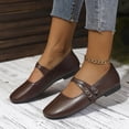 thumbnail image 2 of longantii Mary Jane Shoes Women Slip on Dressy Ballet Flats Shoes for Women 2026 New Vintage Non-Slip Shoes for Casual Work Office Brown, 2 of 9