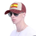 thumbnail image 5 of Spanish Flag Distressed Baseball Cap Dad Hats for Men Women Vintage Trucker Hat Low Profile Ball Caps, 5 of 7