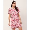 thumbnail image 3 of Moomaya Sleepwear, Printed Cotton Night Dress For Women, Short Sleeve Lounge Shirt, 3 of 9