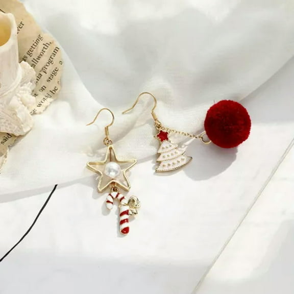 EOEMY Santa Claus Christmas Tree Earrings Stud Drop Dangle Women Xmas Party Jewelry -9-Christmas Hook