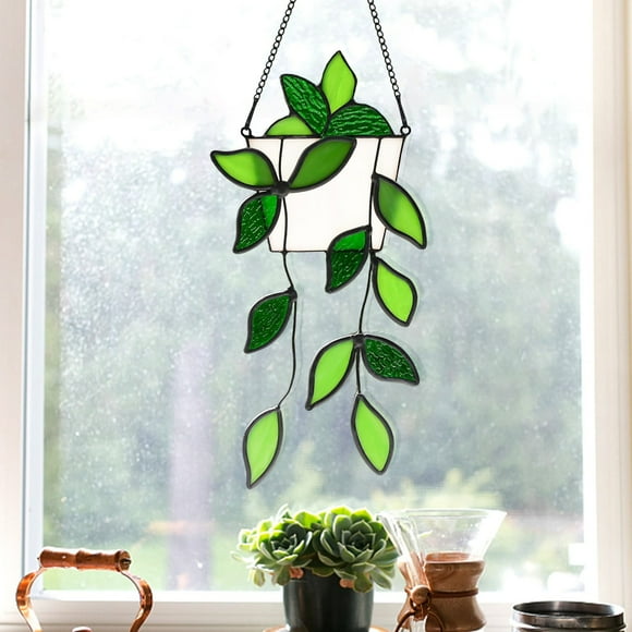 Boreal Craft Thick Garland Pig on Swing Car Chandelier Parts Artisanal Pothos Stained Glass Window Hangings Suncatcher For Window Exquisite Decorations