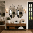 thumbnail image 3 of Fahomiss Modern 24" x 36" Bathroom Wall Mirrors - Vintage Scalloped Wall Mounted Mirrors for Wall Art Decor, Home Mirrors for Wall W/ Aluminum Frame for Bedroom & Living Room,Black, 3 of 10