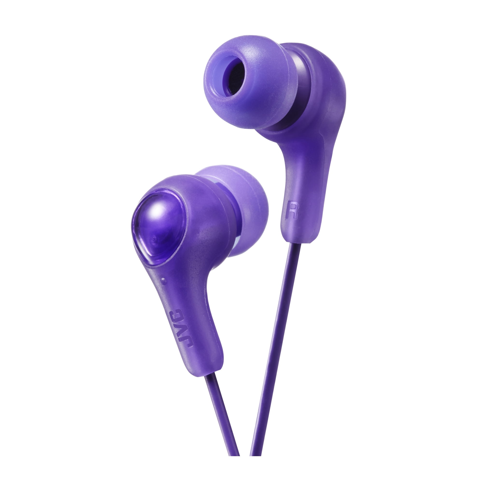JVC Gumy Plus Earbuds – in Ear Headphones (HA-FX7VN), Powerful Sound, Comfortable and Secure Fit, Comes with S/M/L Silicone Ear Pieces, 3.3 ft Cord (Purple)