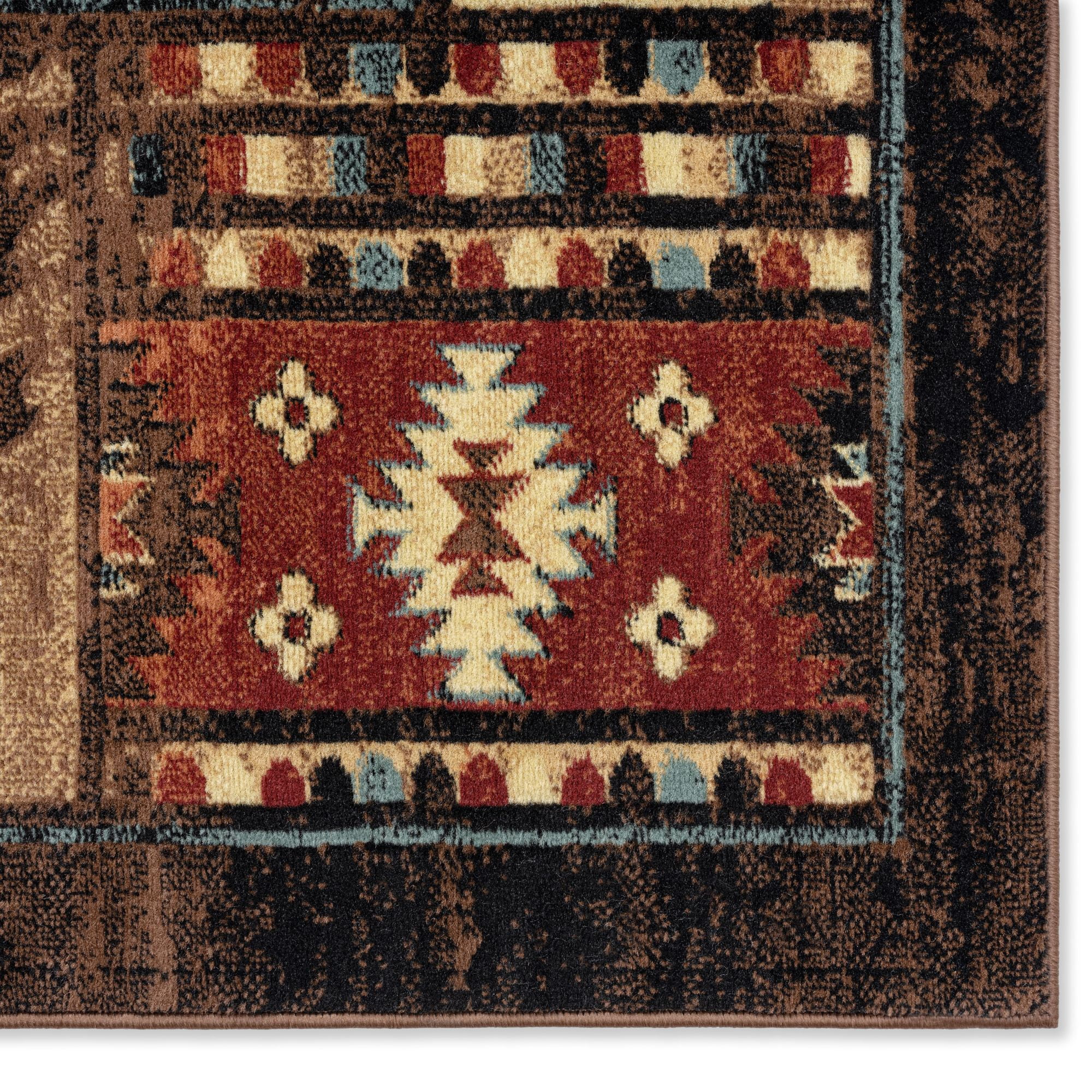 Home Dynamix Buffalo Southwest Rustic Area Rug, Brown/Red, 5'2x7'2,  Rectangular