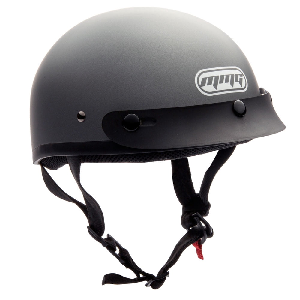 MMG Motorcycle Half Helmet Beanie DOT with goggles Matte Gray (X-Large) Model 29