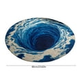 thumbnail image 3 of Felpudo circular de 23,62 pulgadas | Diseño navideño con efecto visual estereoscópico | Felpudo absorbente y antideslizante para baño y entrada | Felpudo de poliéster multicolor, 3 of 5