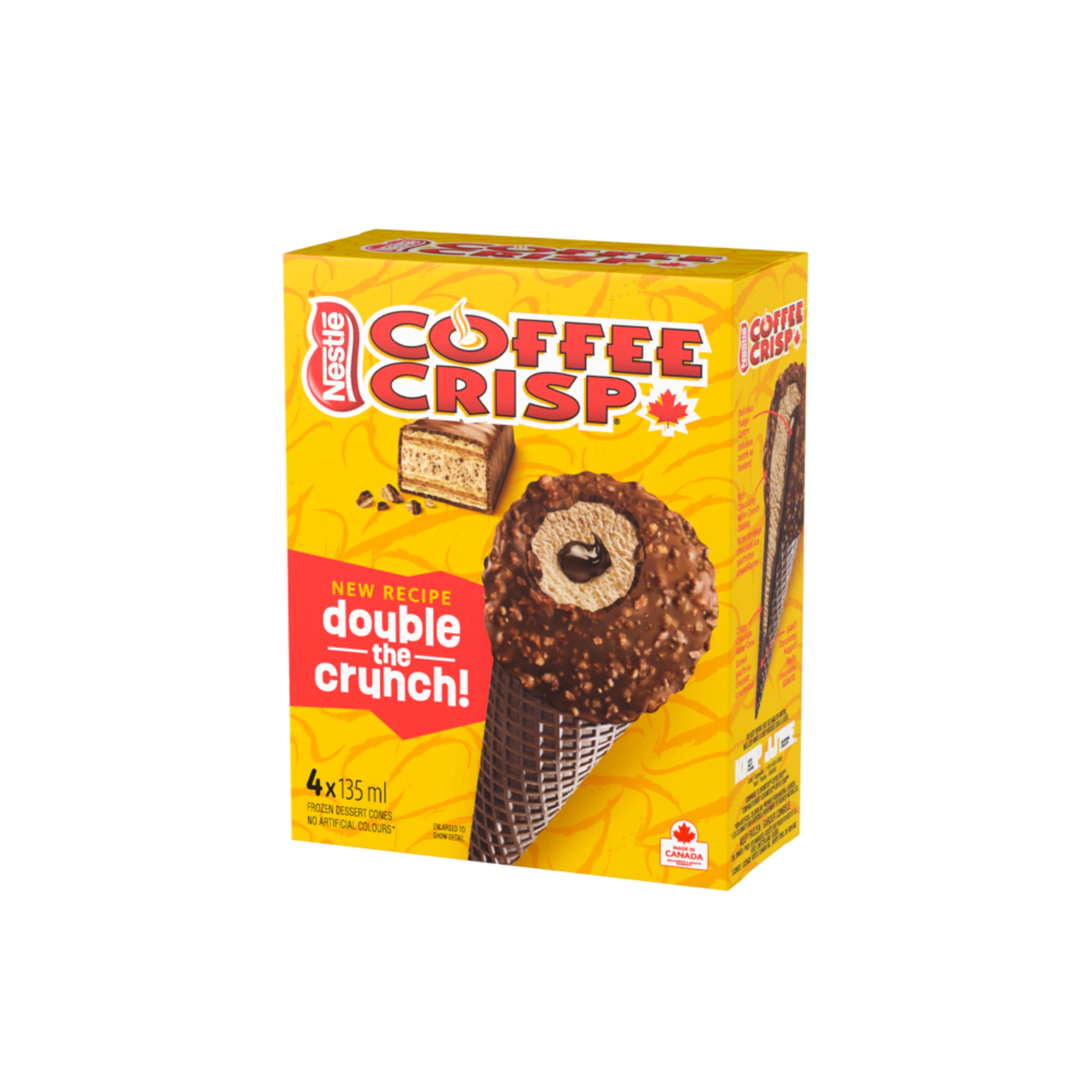 Cones, Coffee Flavoured Frozen Dessert With A Fudge Centre And Chocolatey Nugget, Dipped In A Rich Chocolatey Wafer Crunch Coating, Chocolatey Wafer Cone, Crafted In Canada, 540 mL