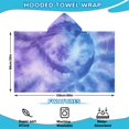 thumbnail image 2 of Purple Blue Tie Dye Pattern Hooded Bath Towel，60"x35" for Ages 3 To 12 Kids, Quick Dry Lightweight Soft Microfiber Hood Beach Towel Cover Up for Kids, 2 of 7