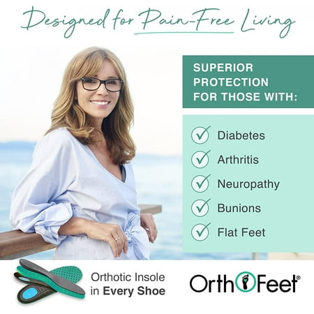 

Orthofeet Innovative Plantar Fasciitis Shoes for Women - Ideal for Heel Pain Relief. Therapeutic Walking Shoes with Arch Support Arch Booster Cushioning Ergonomic Sole & Extended Wi